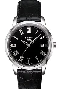 Tissot Classic Dream Herrenuhr silber schwarz Lederarmband