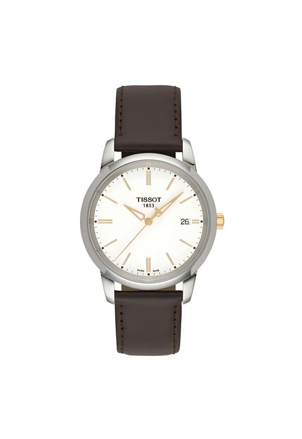Tissot Classic Dream Herrenuhr silber braun Lederarmband