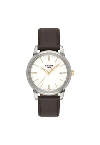 Tissot Classic Dream Herrenuhr silber braun Lederarmband