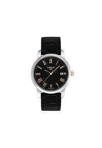 Tissot Classic Dream Herrenuhr silber schwarz Lederarmband