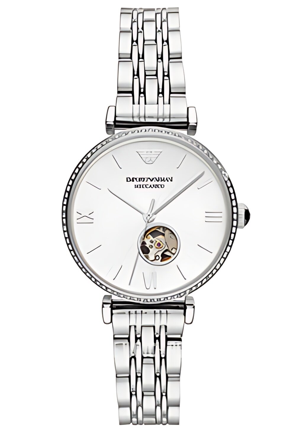 Emporio Armani Damenuhr silber weiß elegante Designer Uhr im...