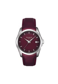 Tissot Couturier Lady Damenuhr silber bordeauxrot...