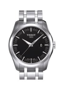 Tissot Couturier Herrenuhr silber schwarz Edelstahl
