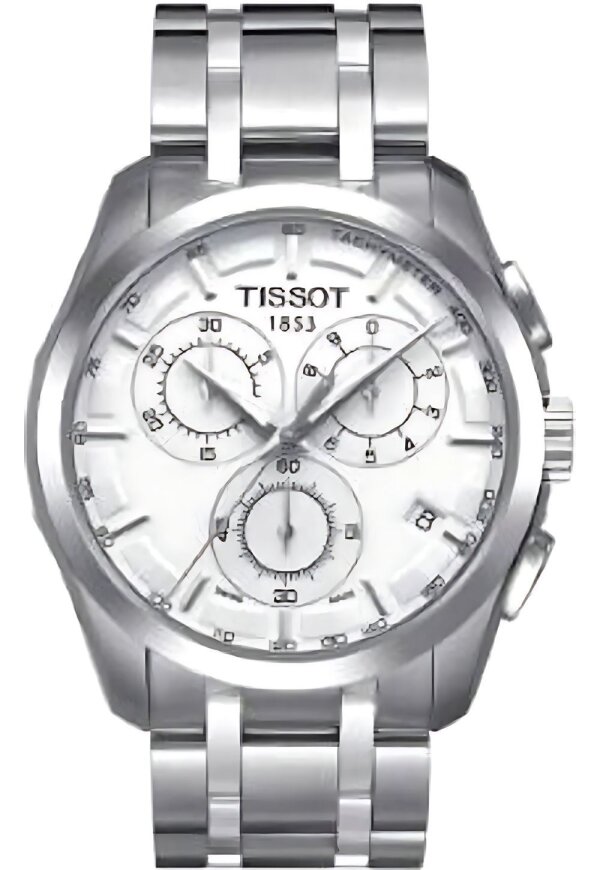 Tissot Couturier Herrenuhr Chronograph silber Edelstahl