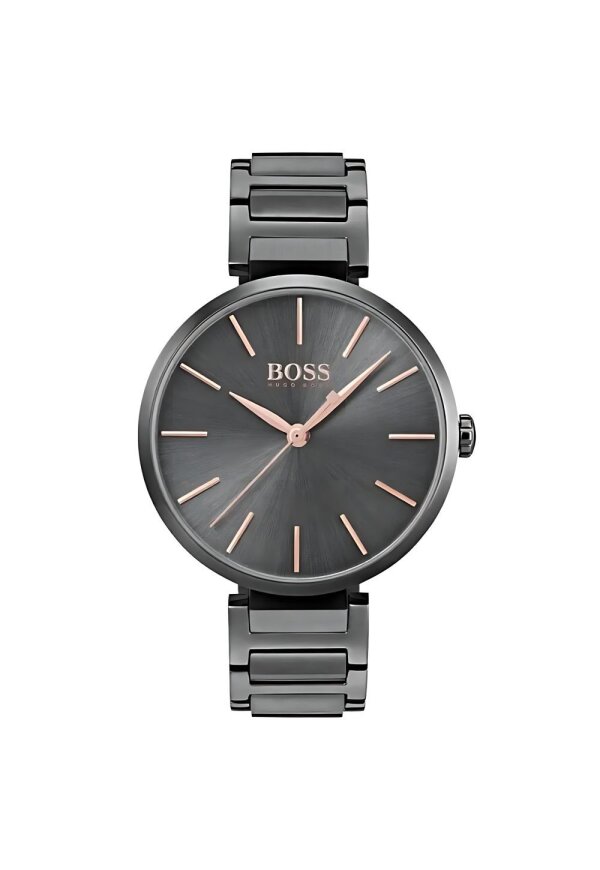 Hugo Boss Damenuhr Edelstahl anthrazit