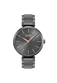 Hugo Boss Damenuhr Edelstahl anthrazit