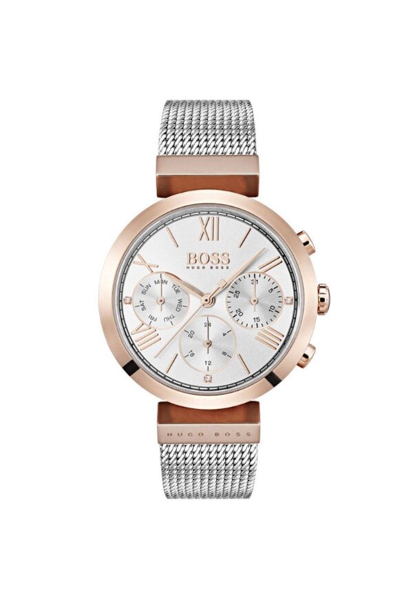 Hugo Boss Damenuhr Edelstahl silber roségold