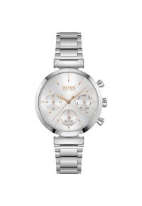 Hugo Boss Damenuhr Chronograph Edelstahl silber