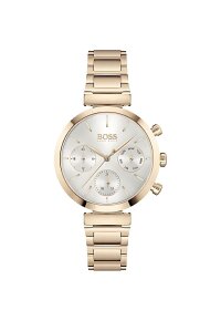 Hugo Boss Damenuhr Chronograph Edelstahl gold