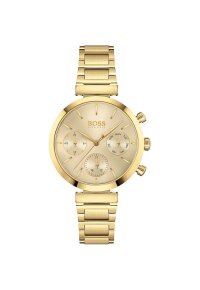 Hugo Boss Damenuhr Chronograph Edelstahl gold