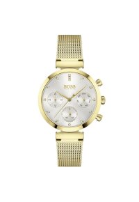 Hugo Boss Damenuhr Chronograph Edelstahl gold