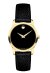 Movado Museum Damenuhr gold schwarz Lederarmband