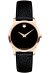 Movado Museum Damenuhr roségold schwarz Lederarmband