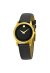 Movado Museum Damenuhr gold schwarz Lederarmband