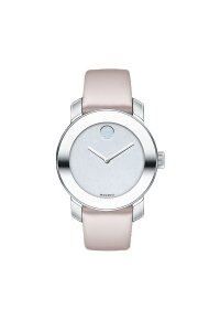 Movado Bold Damenuhr silber rosé Lederarmband