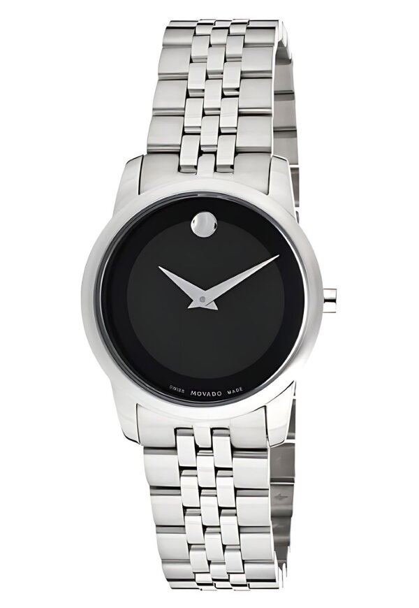 Movado Museum Damenuhr silber schwarz Edelstahl