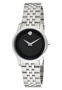 Movado Museum Damenuhr silber schwarz Edelstahl