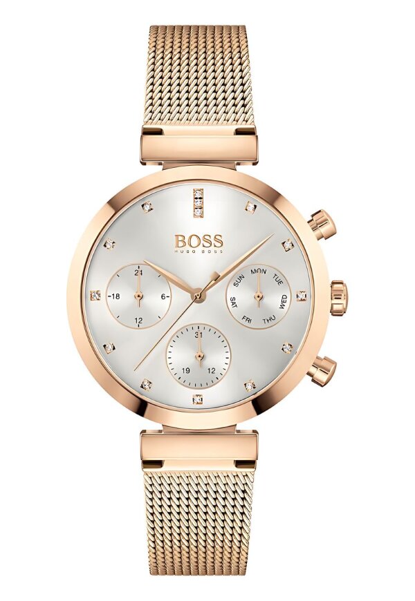 Hugo Boss Damenuhr Chronograph Edelstahl roségold