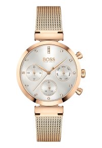 Hugo Boss Damenuhr Chronograph Edelstahl roségold