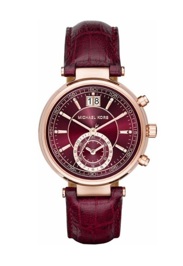 Michael Kors Sawyer Chronograph Lady Damenuhr roségold bordeaux