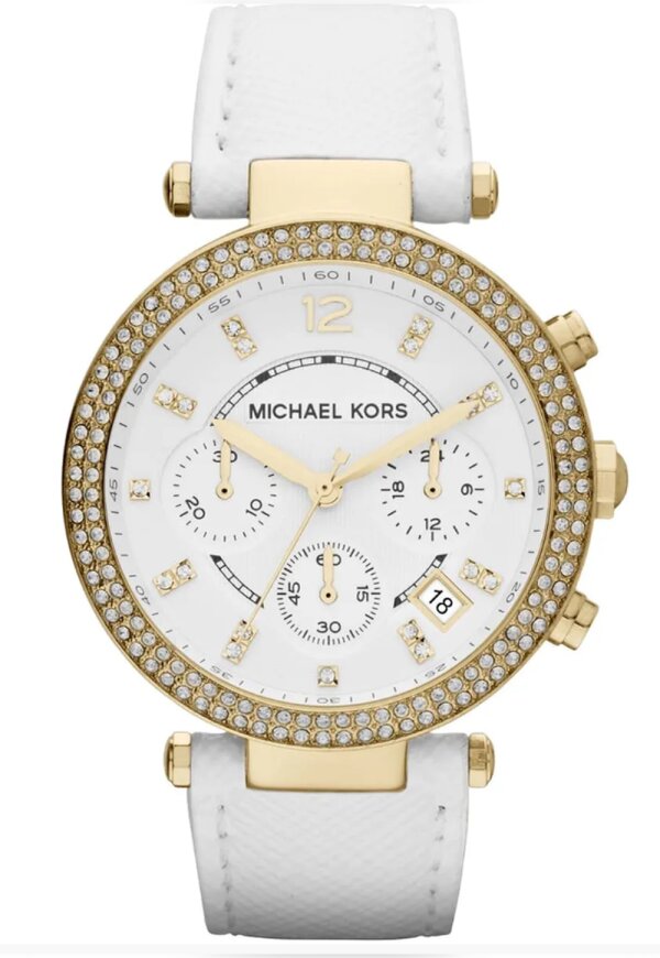 Michael Kors Parker Chronograph Lady Damenuhr gold weiß