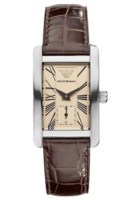Emporio Armani Herrenuhr silber braun beige AR0154
