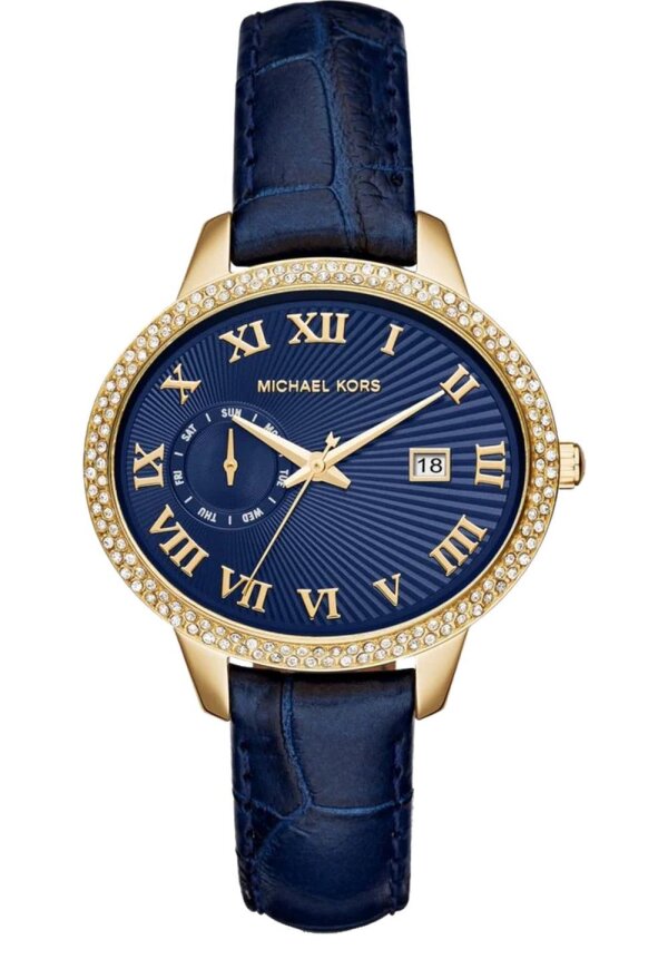 Michael Kors Whitley Lady Damenuhr gold blau Lederarmband
