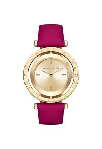 Michael Kors Averi Lady Damenuhr gold rot Lederarmband