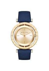 Michael Kors Averi Lady Damenuhr gold blau Lederarmband