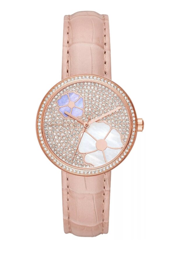 Michael Kors Courtney Lady Damenuhr roségold rosa Lederarmband