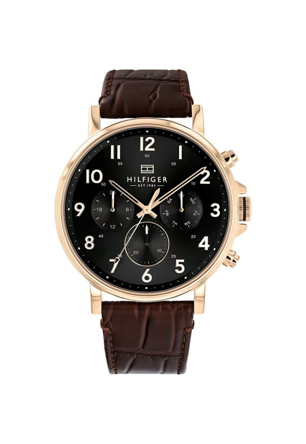Tommy Hilfiger Daniel Armbanduhr roségold braun Lederarmband