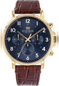 Tommy Hilfiger Daniel Armbanduhr gold braun Lederarmband