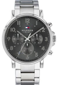 Tommy Hilfiger Daniel Armbanduhr silber schwarz Edelstahl