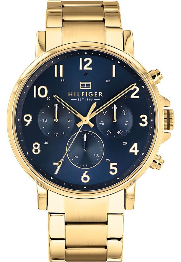 Tommy Hilfiger Daniel Armbanduhr gold blau Edelstahl