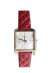 Michael Kors White Red Lady Damenuhr gold rot Lederarmband