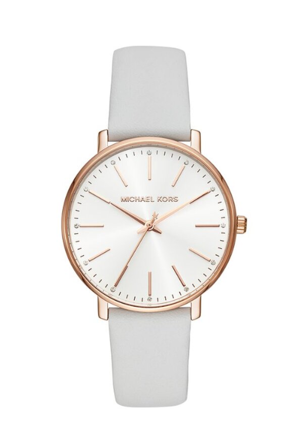 Michael Kors Pyper Lady Damenuhr roségold weiß Lederarmband