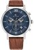 Tommy Hilfiger Evan Armbanduhr silber braun Lederarmband
