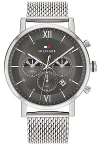 Tommy Hilfiger Evan Armbanduhr silber schwarz Edelstahl