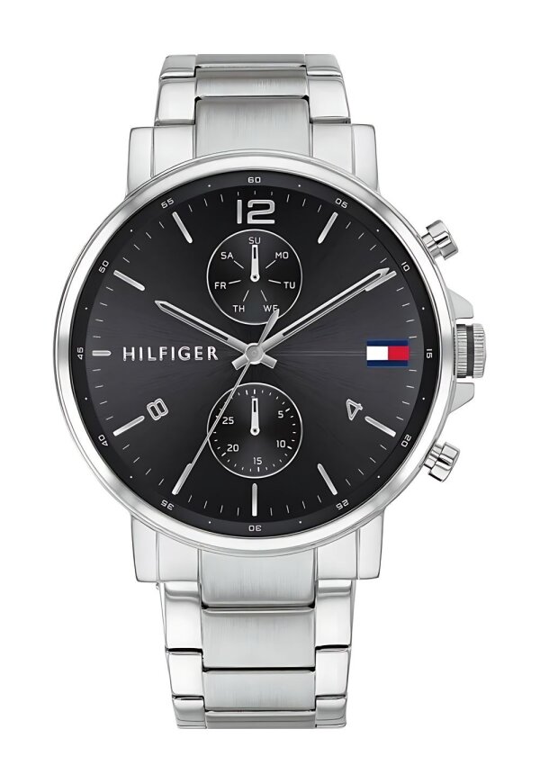 Tommy Hilfiger Daniel Armbanduhr silber schwarz Edelstahl