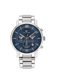 Tommy Hilfiger Evan Armbanduhr silber blau Edelstahl