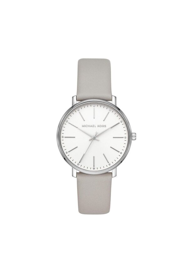 Michael Kors Jaryn Lady Damenuhr silber grau Lederarmband