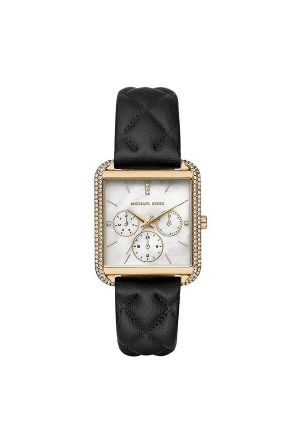 Michael Kors Lady Damenuhr gold schwarz Lederarmband