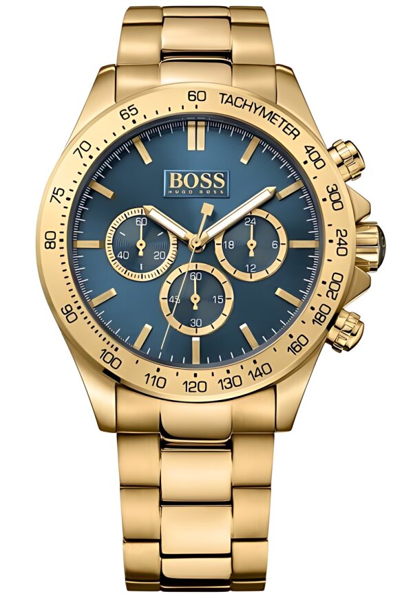 Hugo Boss Ikon Chronograph Gold Edelstahl Blau HB1513340