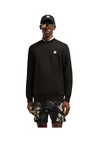 Moncler Logo Patch Cotton Sweatshirt Black