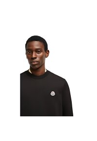 Moncler Logo Patch Cotton Sweatshirt Black