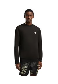 Moncler Logo Patch Cotton Sweatshirt Black