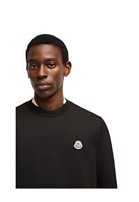 Moncler Logo Patch Cotton Sweatshirt Black