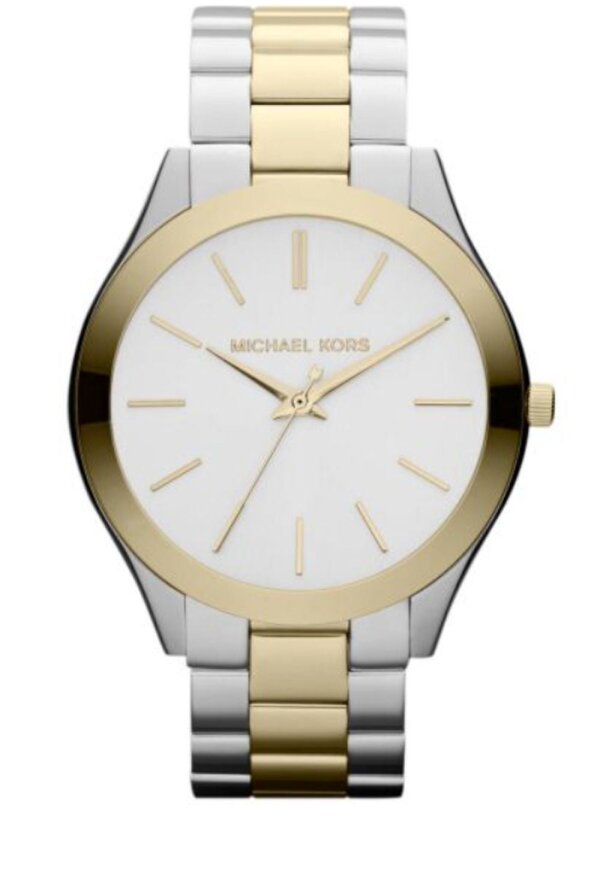 Michael Kors Slim Runway Lady Damenuhr silber gold Edelstahl