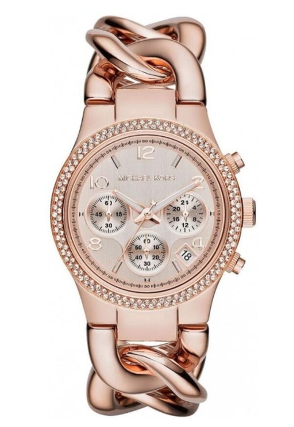 Michael Kors Runway Twist Lady Damenuhr Chronograph roségold Edelstahl