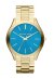 Michael Kors Slim Runway Lady Damenuhr gold blau Edelstahl